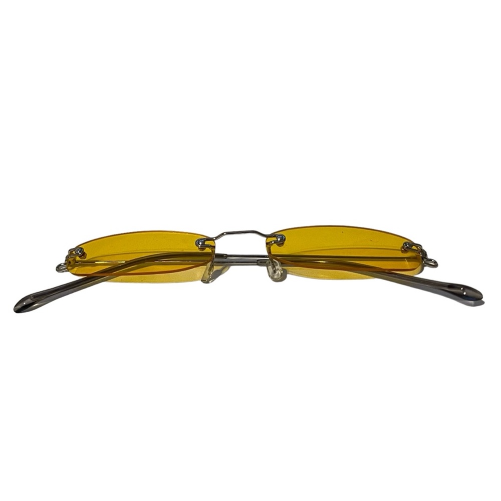 Yellow 90s Sunglasses with Silver Frame
